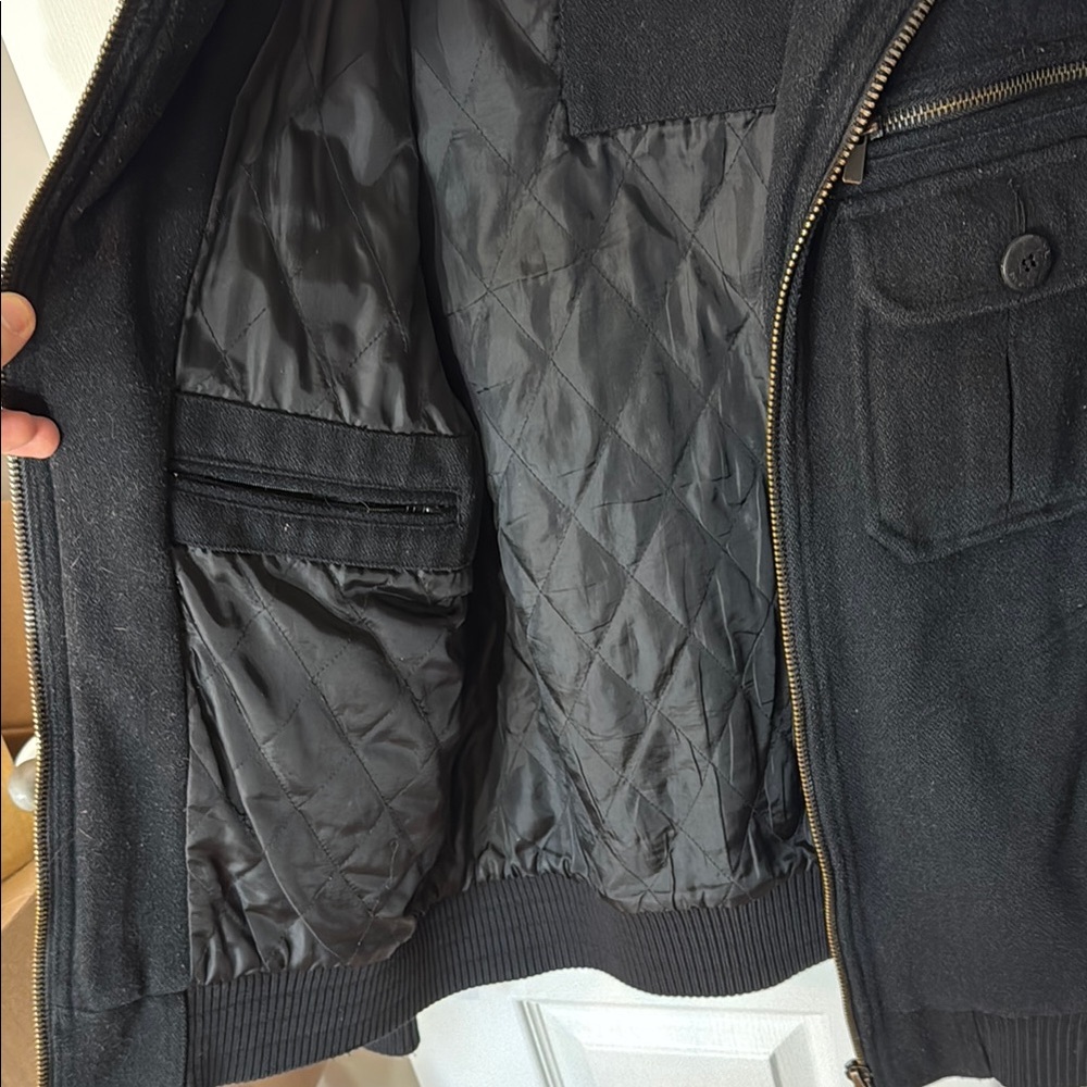 Black Jacket with Ribbed Collar - Picture 5 of 6